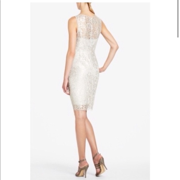 New! BCBGMaxazaria SZ 2, grey silver metallic over slip Lynette dress. - Picture 2 of 14